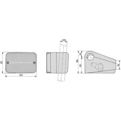 New Holland TD80D 03271000 Direction and position light LH Halogen, front, rectangular, 12V, amber/transparent, bolt on, 122x60x