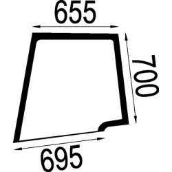 New Holland TD90DPlus 5089550N Door glass upper