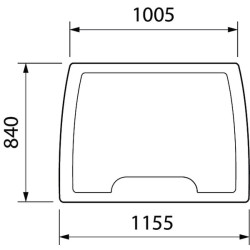 New Holland TS110 84256438 Cristal superior delantero