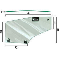 New Holland TS115 VPM7421 Door glass LH