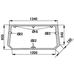 New Holland TVT135 D7129 Rear window upper