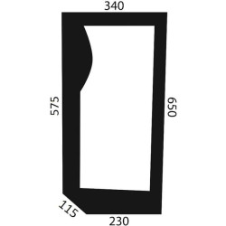 New Holland TM120 D6713 Front glass lower