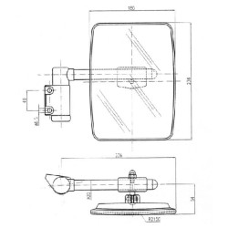 New Holland T3010 (4/01–12/07) CA6732000 Veidrodis su dešine rankena