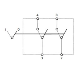 New Holland T4.65 Stage V W/Cab (6/20 -) SW10050KR svirties jungiklis, I-0, išjungtas, 12V, 4 kontaktų, pagalbinis priekinis žib