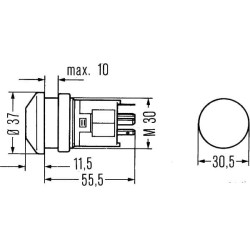 New Holland T4.55S Stage V 2WD Cab (6/20-) 6HF003916031 Avarinio žibinto jungiklis, stūmoklio jungiklis, 12V, halogeninis, su le