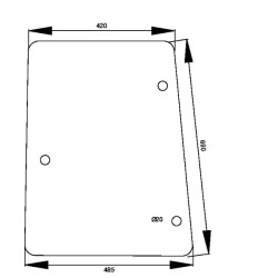 Case - IH MX90C Maxxum D3406670 Šoninis langas