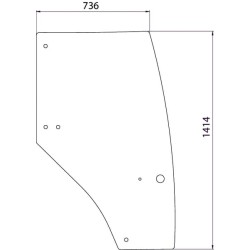 Case - IH MX100C Maxxum 192004A6KR Dešiniųjų durų stiklas