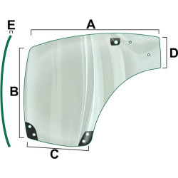 New Holland T6.145 - Engine TIER 4B (7/13-) VPM7424 Door RH glass