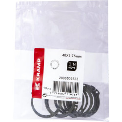 Išorinis fiksavimo žiedas 40x1,8 mm DIN471, plienas Kramp 47140P010