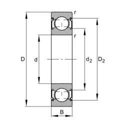 Giliųjų griovelių rutulinis guolis 30x62x16mm INA/FAG 6206ZZ