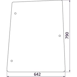 Case - IH MXM120 D6721 Šoninis stiklas