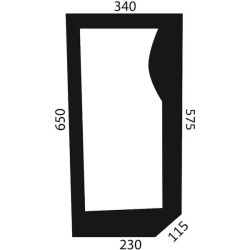 Case - IH MXM140 Maxxum Pro D6712 apatinis priekinis stiklas