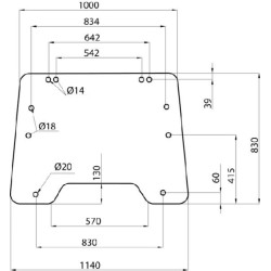 Case - IH MXM140 Maxxum Pro D9031 Pakreipiamas priekinis stiklas
