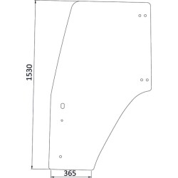 Case - IH MXM175 Maxxum Pro 82036000KR Durų stiklas