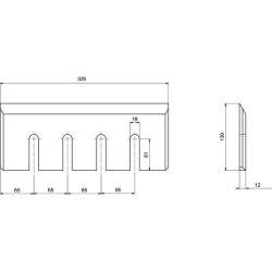 Medienos smulkintuvo peilis 325x130x12 WCB00512