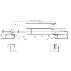 Dujinė amortizatorė L785mm 400N Stabilus CA095508