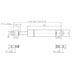 Dujinė amortizatorinė atrama L385mm 1150N Stabilus CA094994