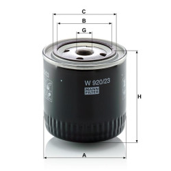 Tepalinės alyvos keitimo filtras W92023