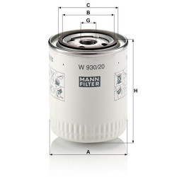 Alyvos filtras W93020