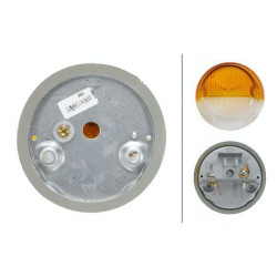 Posūkių ir gabaritinis žibintas 18/3W, apvalus, 12V, gintaro spalvos/skaidrus, skersmuo 78 mm, Hella 2BE001259061