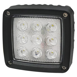 Darbo LED žibintas, 27 W, 3000 lm, kvadratinis, baltas, 10/30 V, „Deutsch“ kištukas, platus srautas, 9 LED, Kramp LA10555