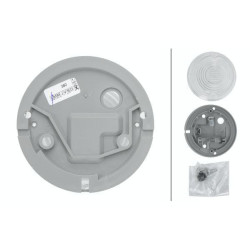 Gabaritinis žibintas 5W, apvalus, 12V, skaidrus, tvirtinamas varžtais, Hella 2PF001259631