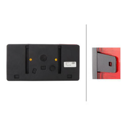 Galinis žibintas kairysis, stačiakampis, 12/24V, raudonas/oranžinis/baltas, tvirtinamas varžtais, 210x66x108mm, Hella 2VP0060401