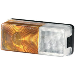 Posūkių ir gabaritinis žibintas 21/5W, stačiakampis, 12V, gintaro spalvos/skaidrus, tvirtinamas varžtais, 170x62x75mm, Hella 2BE