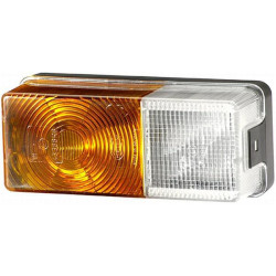 Posūkių ir gabaritinis žibintas 21/5W, stačiakampis, 12V, gintaro spalvos/skaidrus, tvirtinamas varžtais, 170x62x75mm, Hella 2BE
