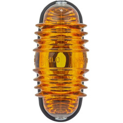 Posūkio lemputė 18W, ovali, 12V, gintaro spalvos, korpusas: sidabrinis, prisukamas, 83x41mm, Hella 2BA001227201