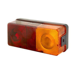 Galinis žibintas dešinysis, stačiakampis, 12/24V, raudonas/oranžinis, tvirtinamas varžtais, 170x62x75 mm, Hella 2SD002582021