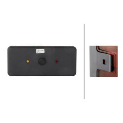 Galinis žibintas dešinysis, stačiakampis, 12/24V, raudonas/oranžinis, tvirtinamas varžtais, 170x62x75 mm, Hella 2SD002582021