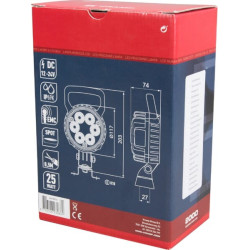 LED darbo žibintas, 25 W, 2000 lm, apvalus, 10/30 V, 117 mm skersmuo, taškinis spindulys, 6 LED, Kramp LA10016