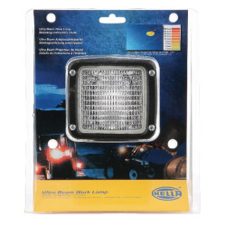 Halogeninis darbo žibintas, kvadratinis, 12/24V, baltas, 112x97x126,5 mm AMP kištukas, „Ultrabeam“ iš Hella 1GA007506002