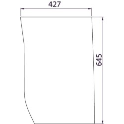 Case - IH MXU110 Maxxum Pro 87304259N Apatinis priekinis stiklas RH