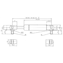 Dujinė amortizatorė L405mm 500N Stabilus CA083615