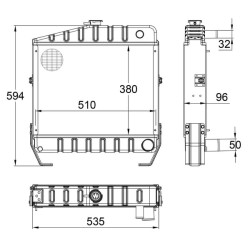 Case - IH 744 3399930R2N Radiatorius tinka Case - IH