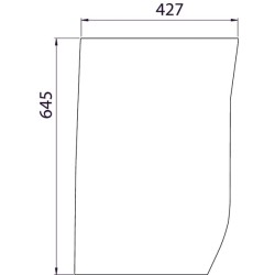 Case - IH MXU115 Maxxum Pro 87304261N Apatinis priekinis stiklas LH
