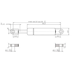Dujinė amortizatorė L585mm 500N Stabilus CA084786