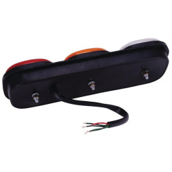 Galinis žibintas stačiakampis, 12/24V, raudonas/oranžinis/baltas, tvirtinamas varžtais, 334x112x57 mm, Britax L1300LB