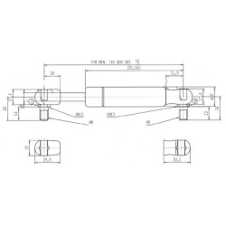 Dujinė amortizatorinė pakaba L365mm 400N Stabilus CA083534