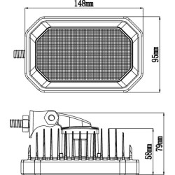 Darbo žibintas LED, 42W, 2800lm, stačiakampis, prožektorius, Kramp LA10423