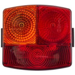 Case - IH 744 2SD002776231 Galinis žibintas LH kvadratinis, 12V, gintaras/raudonas, užsukamas, 95x54,5x90mm, Hella