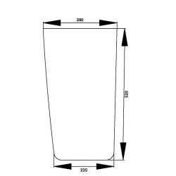 Case - IH 745S D7011R apatinis priekinis stiklas