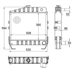 Case - IH 745S 3145498R93N Radiatorius tinka Case - IH