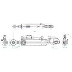 Case - IH Quantum 80F TCVNNE357023022 Hidraulinė viršutinė jungtis su prailgintu galu, vožtuvu ir kabliu