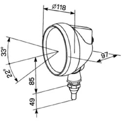 Case - IH Quantum 110N 05155000 Darbinis šviestuvas halogeninis, 55/70W, apvalus, 12/24V, baltas, 144mm, Cobo