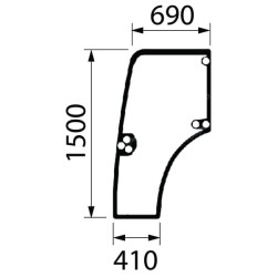 Case - IH Quantum 75C 87301768N Durų stiklas