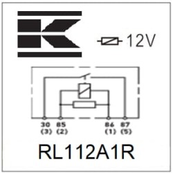 Case - IH Steiger 350 RL112A1R Relė 12V, normaliai atidaryta, 40A, su rezistoriumi, be laikiklio