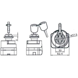 Case - IH Vestrum 110 01/21- 20503102PN Uždegimo jungiklis P-0-1-2-3, Pneutron